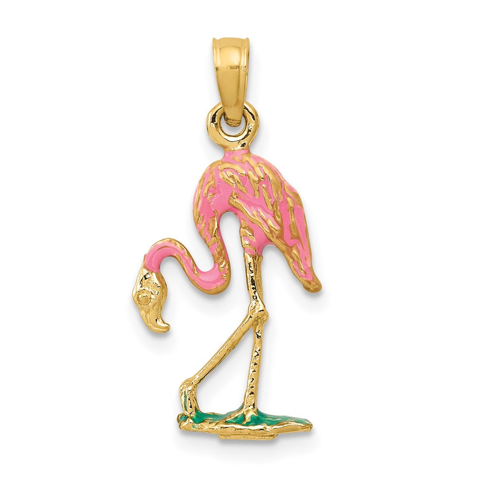 Gold Polished Flamingo Pendants