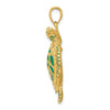 14k 3-D Green Enameled Sea Turtle Pendant