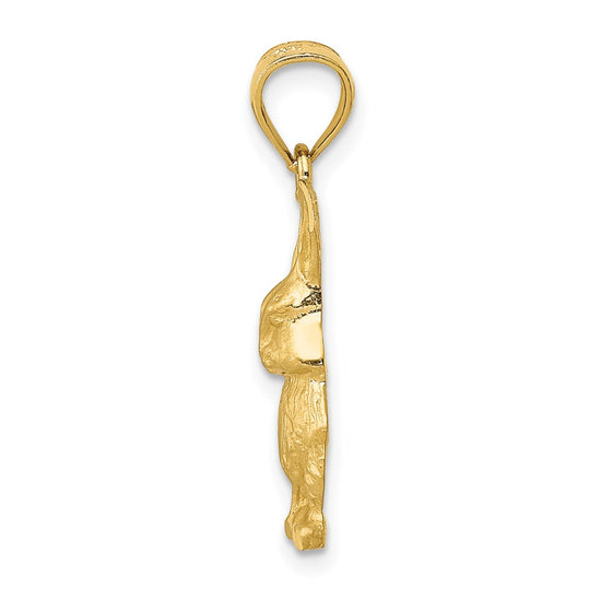 14K Diamond-cut Rabbit Pendant