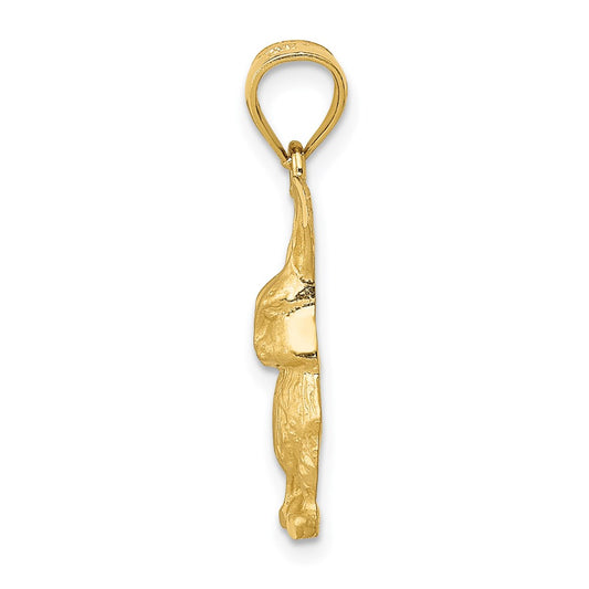 14K Diamond-cut Rabbit Pendant