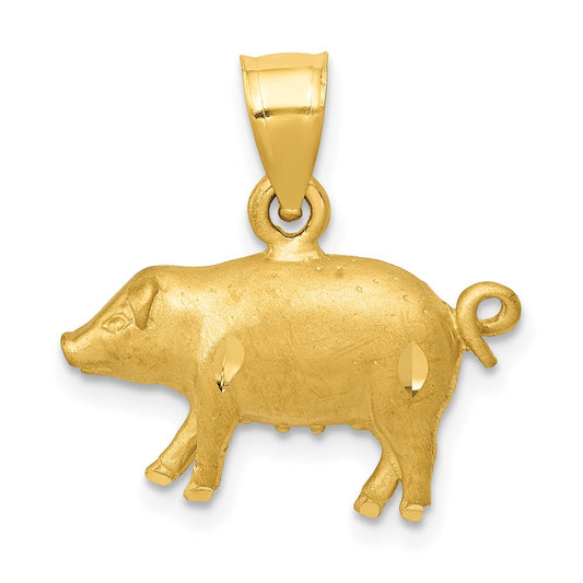 Gold Polished Farm Animal Pendants