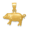 14K Satin Diamond-cut Pig Pendant