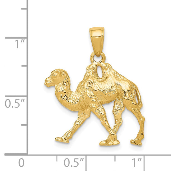 14k 3-D 2-Hump Camel Pendant
