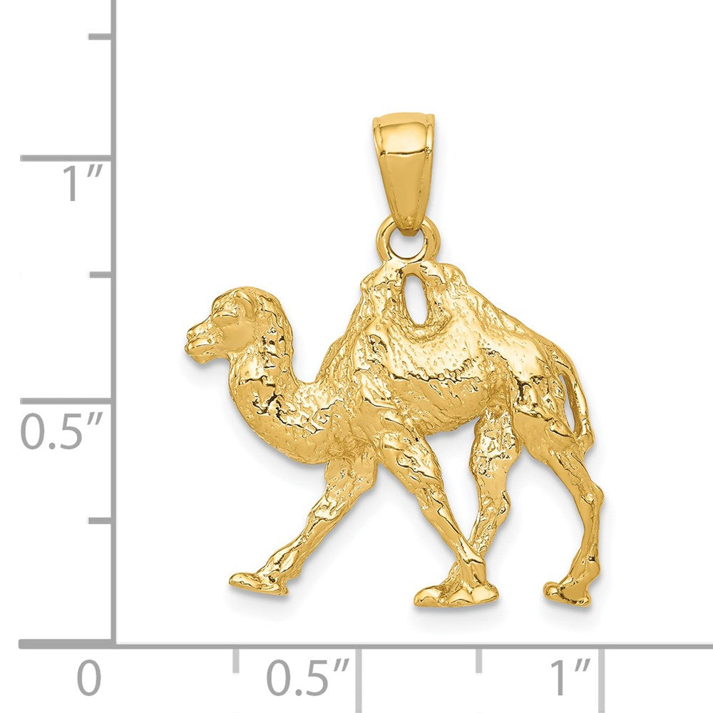 14k 3-D 2-Hump Camel Pendant