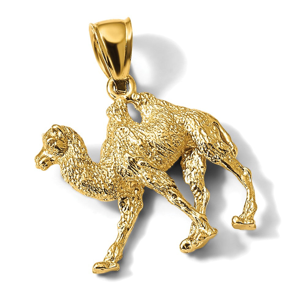 14k 3-D 2-Hump Camel Pendant