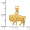14K Satin Diamond-cut Buffalo Pendant