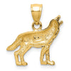Gold Diamond-cut Wolf Pendant