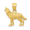 Gold Diamond-cut Wolf Pendant