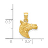 14K Satin Diamond-cut Horse Head Pendant