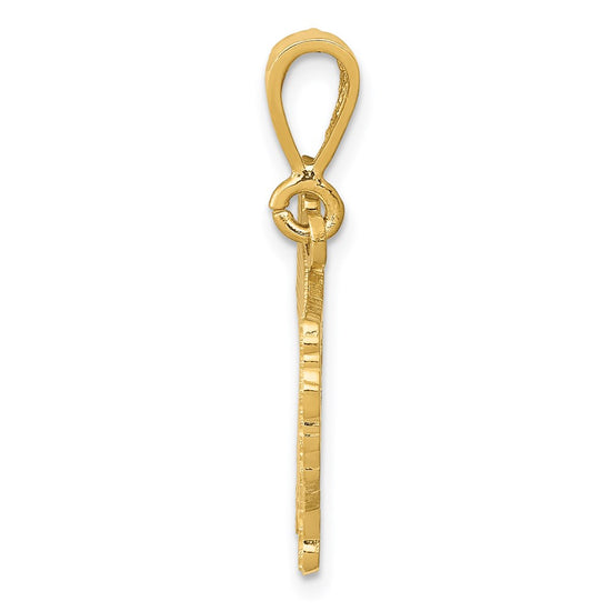14k Textured Persian Cat Pendant