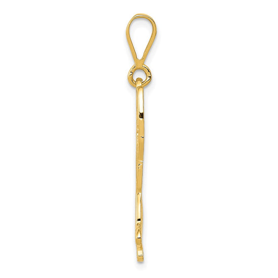 14k Textured German Shepherd Dog Pendant