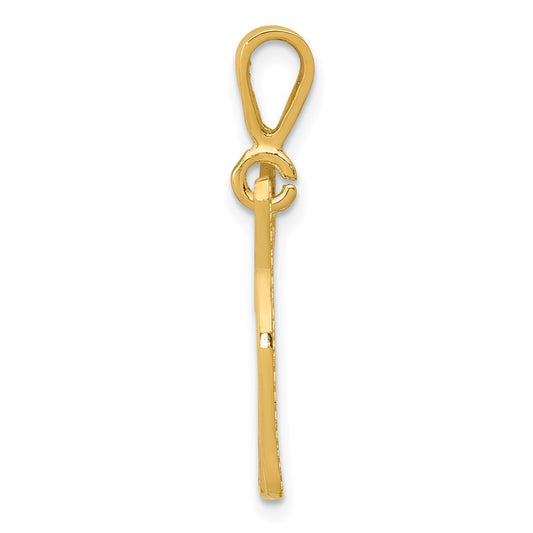 14k Textured Jack Russell Terrier Dog Pendant