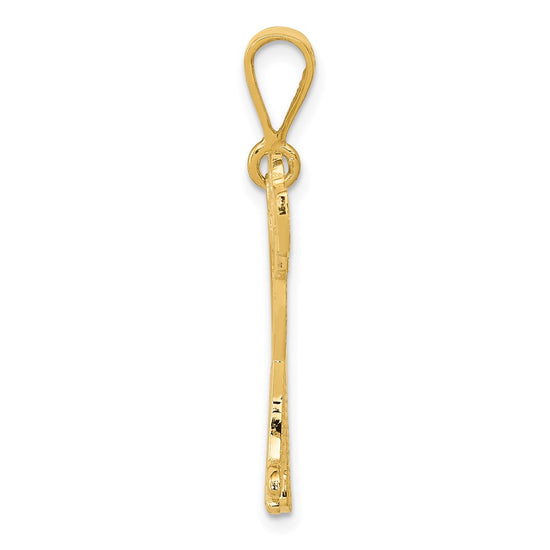 14k Textured Mastiff Dog Pendant