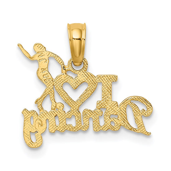 14K I HEART DANCING with Dancer Charm