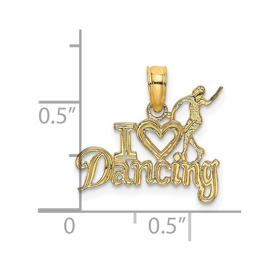 14K I HEART DANCING with Dancer Charm