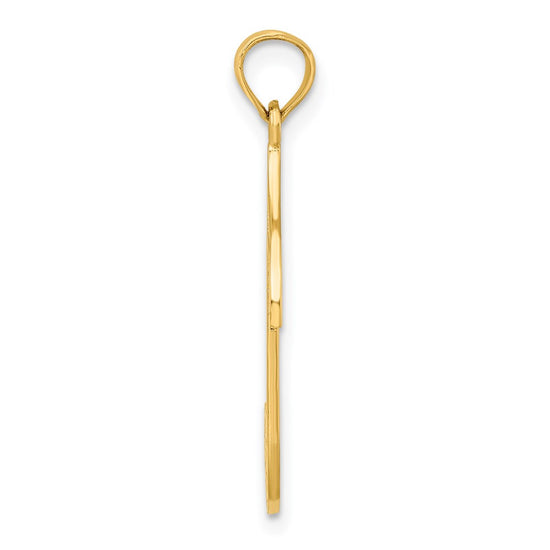 14k Scroll Design Music Note Charm