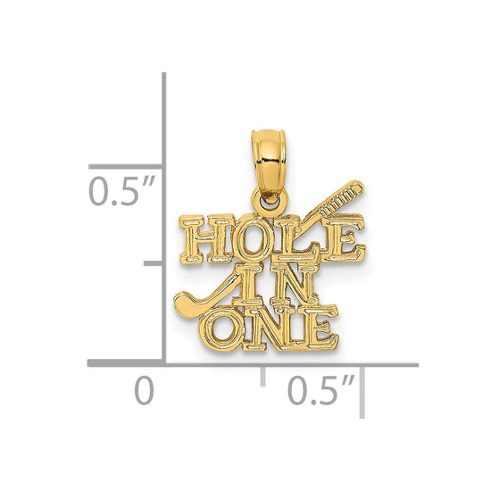 14K HOLE IN ONE with Golf Club Charm