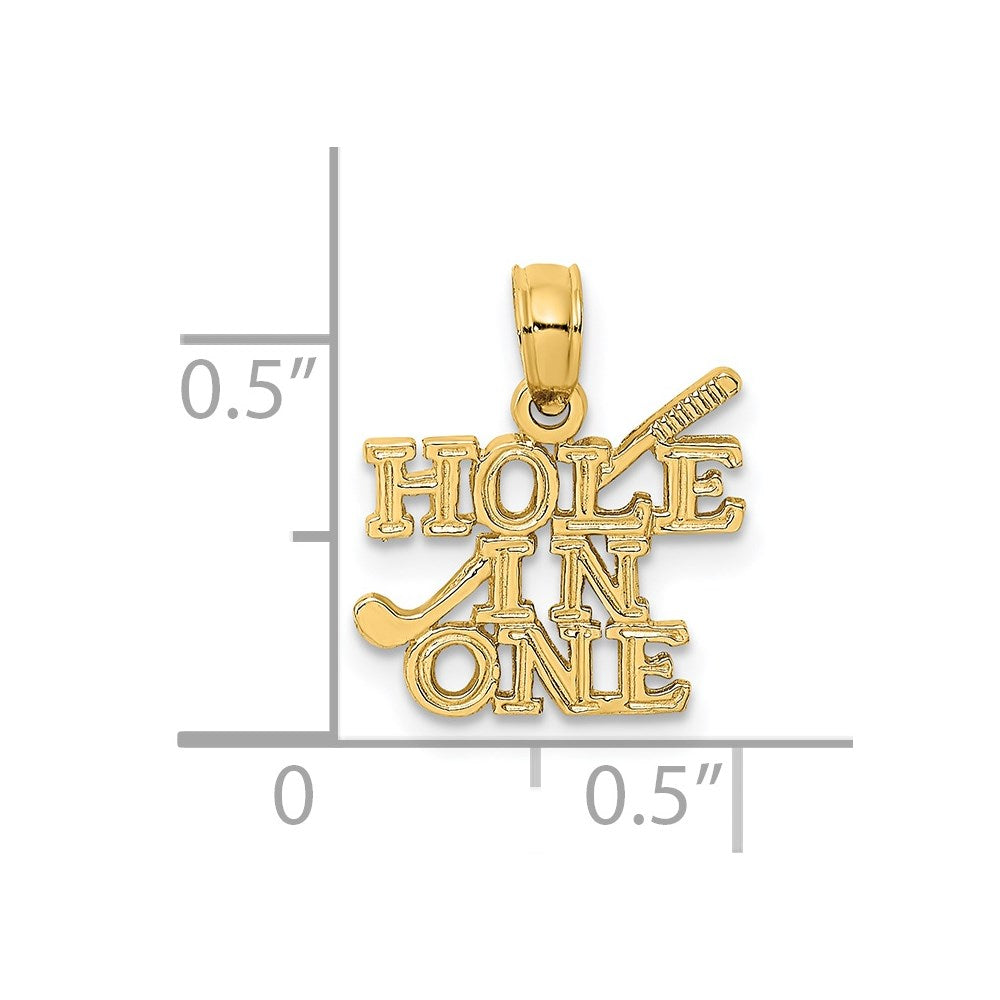 14K HOLE IN ONE with Golf Club Charm