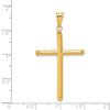 14k 3-D Polished Hollow Cross Pendant