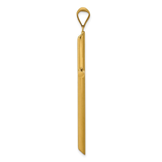 14k 3-D Polished Hollow Cross Pendant