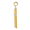 14k and White Rhodium 3-D Hollow Cross Pendant