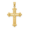 14k Reversible Diamond-cut Cross Pendant