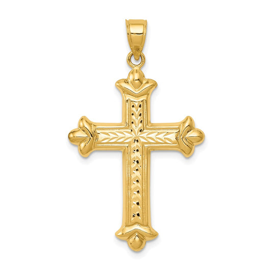 Gold Fleur de lis Cross Pendant