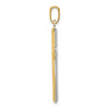 14K and White Rhodium Reversible Yellow/White Cross Pendant