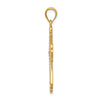 14K and White Rhodium Budded Cross Pendant