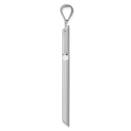 14k White Gold Large Polished Hollow Cross Pendant