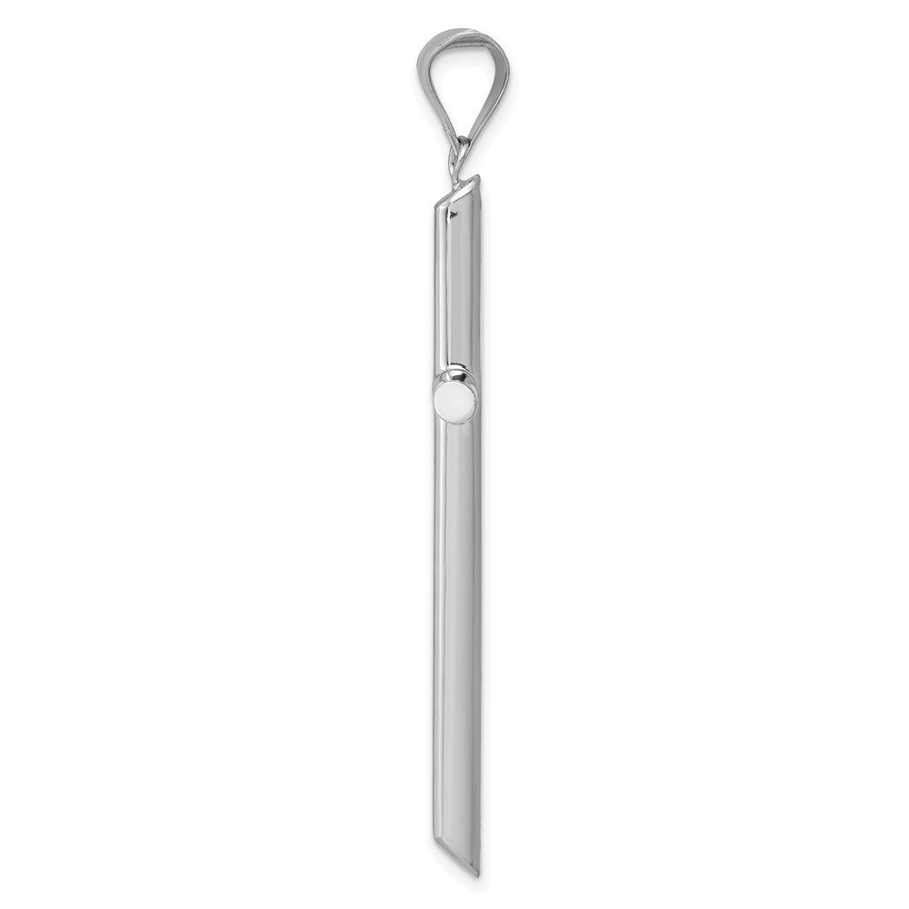 14k White Gold Large Polished Hollow Cross Pendant