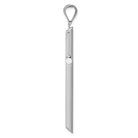 14k White Gold Large Polished Hollow Cross Pendant