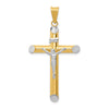 14K Two-Tone and White Rhodium Inri Crucifix Pendant
