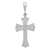 14k White Gold Fleur de Lis Cross Pendant