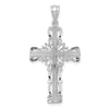 14k White Gold Fancy Latin Cross Pendant