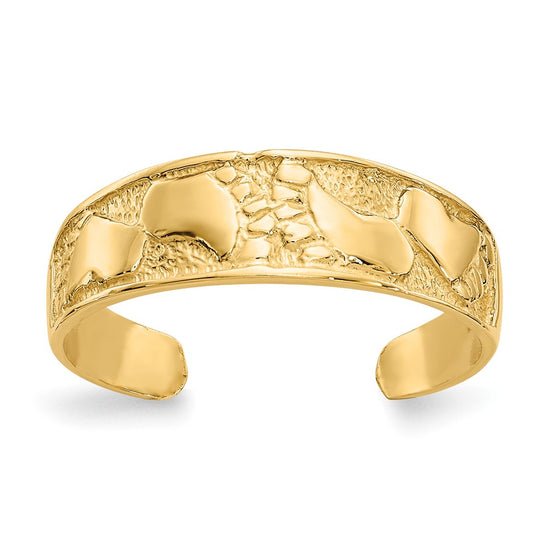 14K Footprints Toe Ring