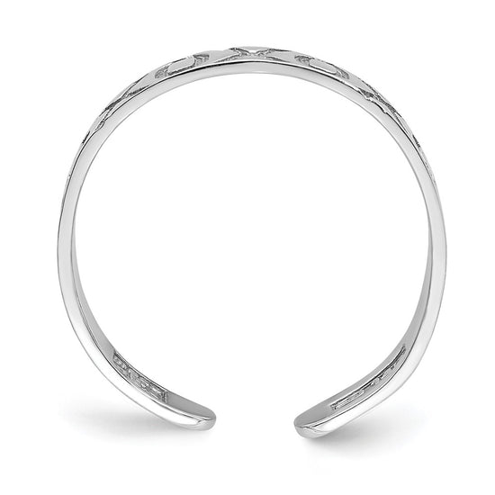 Gold Polished and Textured XO Toe Rings