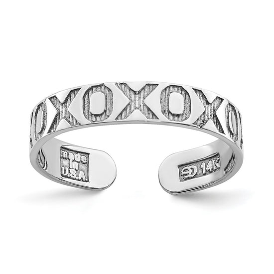 Gold Polished and Textured XO Toe Rings