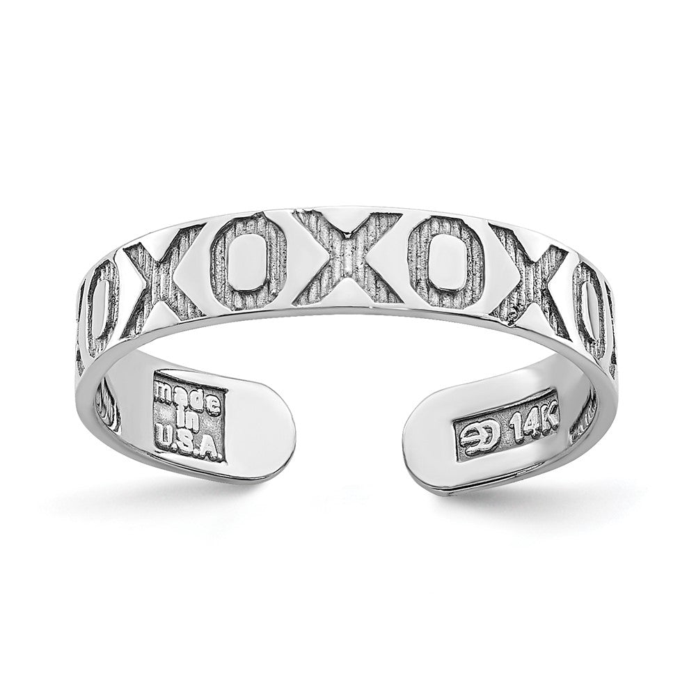 Gold Polished and Textured XO Toe Rings