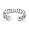 14K White Gold X and O Pattern Toe Ring