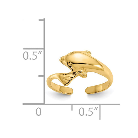 Gold Polished Dolphin Toe Rings