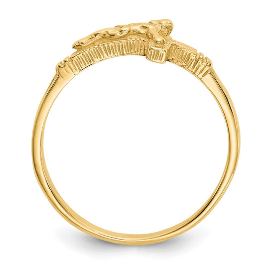 Gold Childs Crucifix Ring