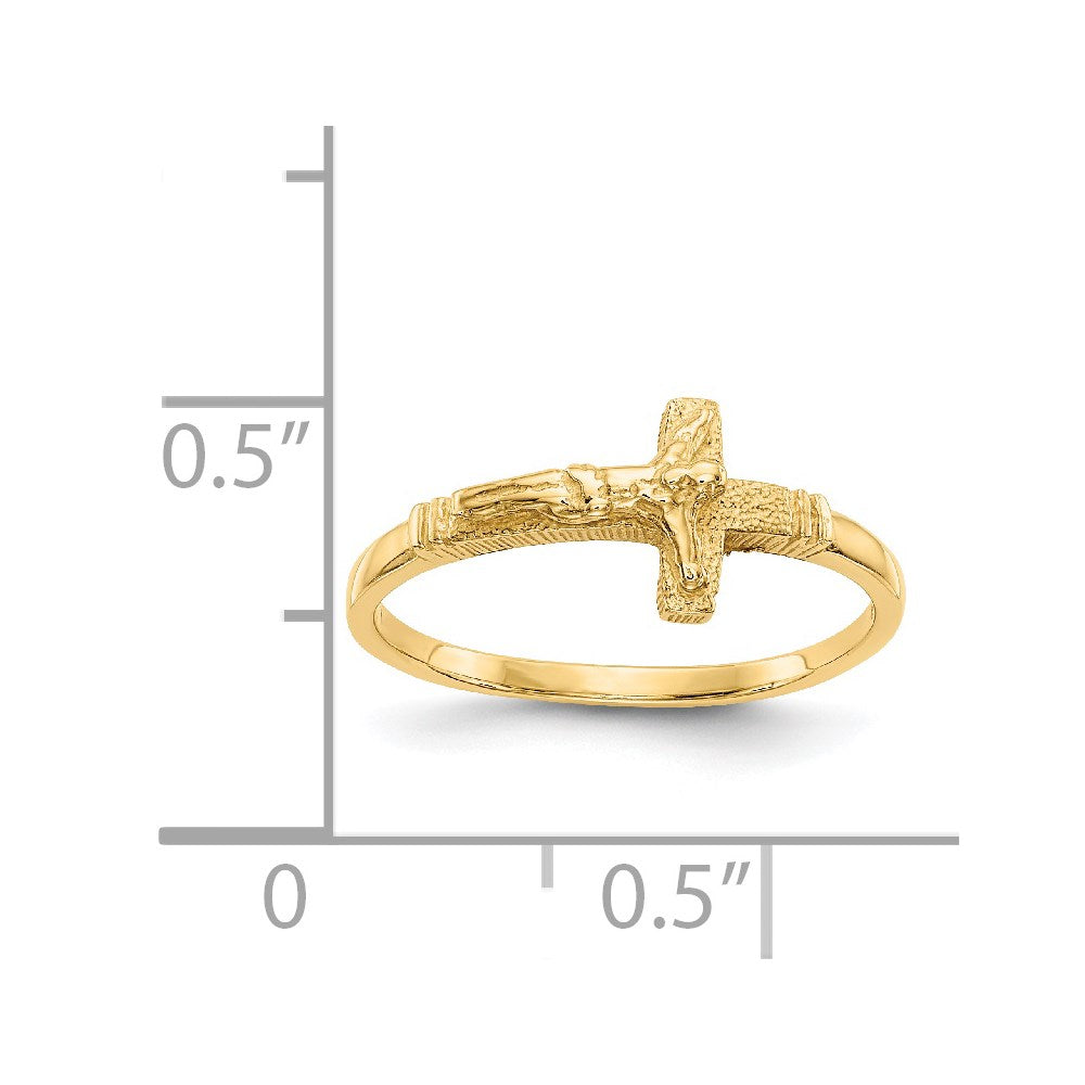 Gold Childs Crucifix Ring