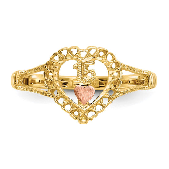Gold Polished Sweet 15 Rings