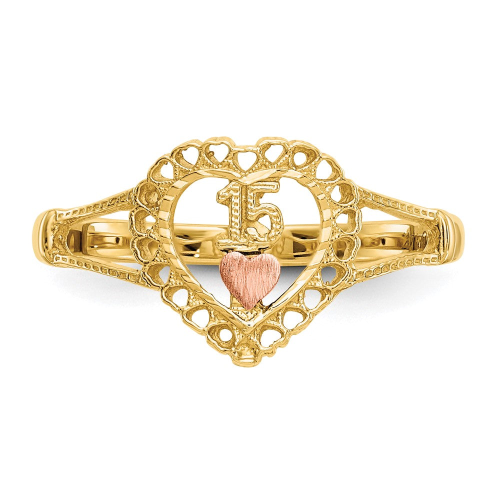 Gold Polished Sweet 15 Rings