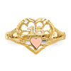 14K Two-tone Diamond-cut Quinceanera 15 in Heart Ring