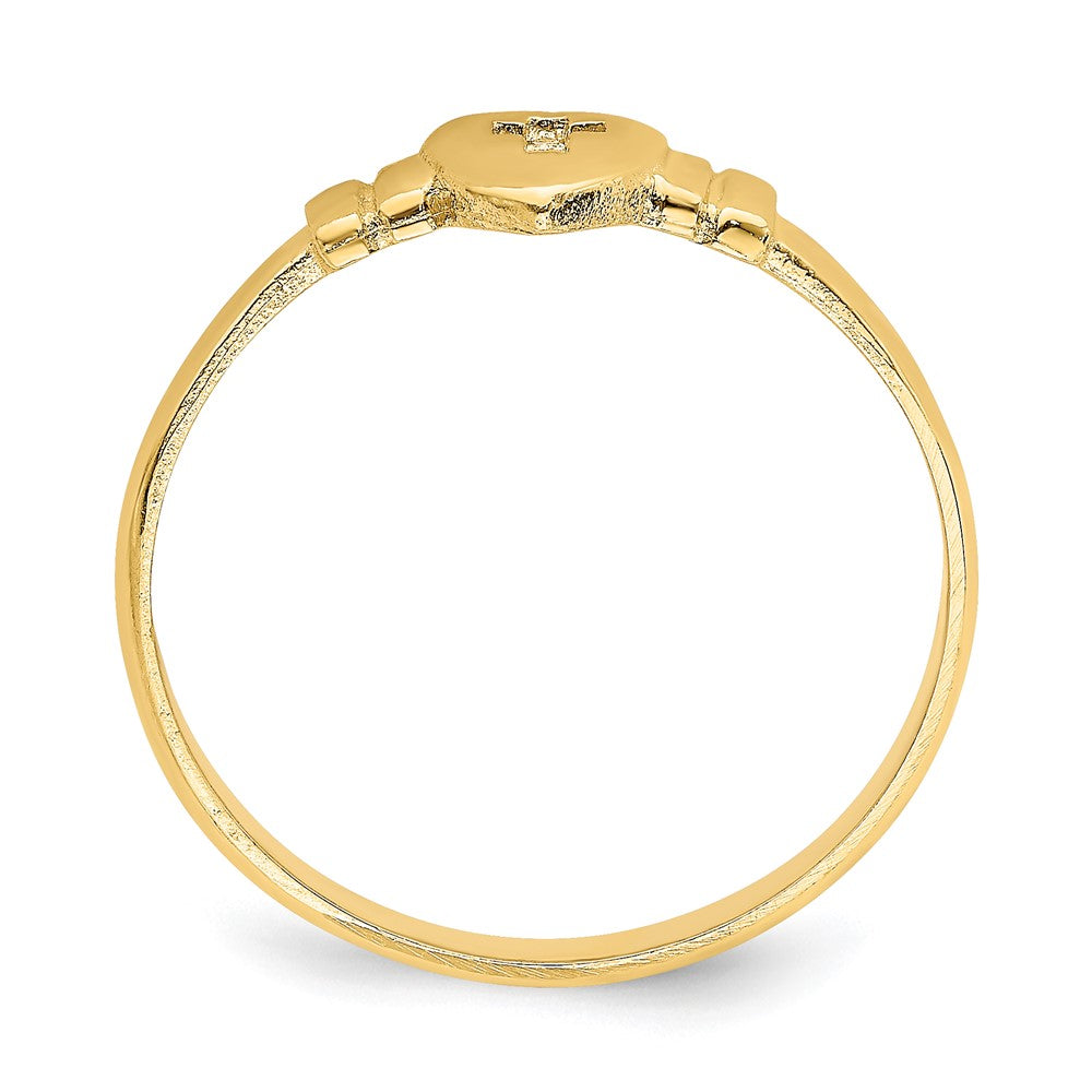 14k Heart with Cut-Out Cross Ring