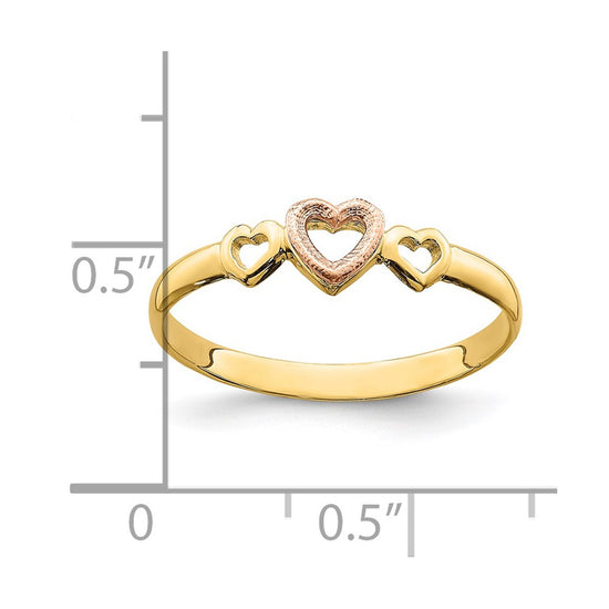 Gold Polished Heart Rings