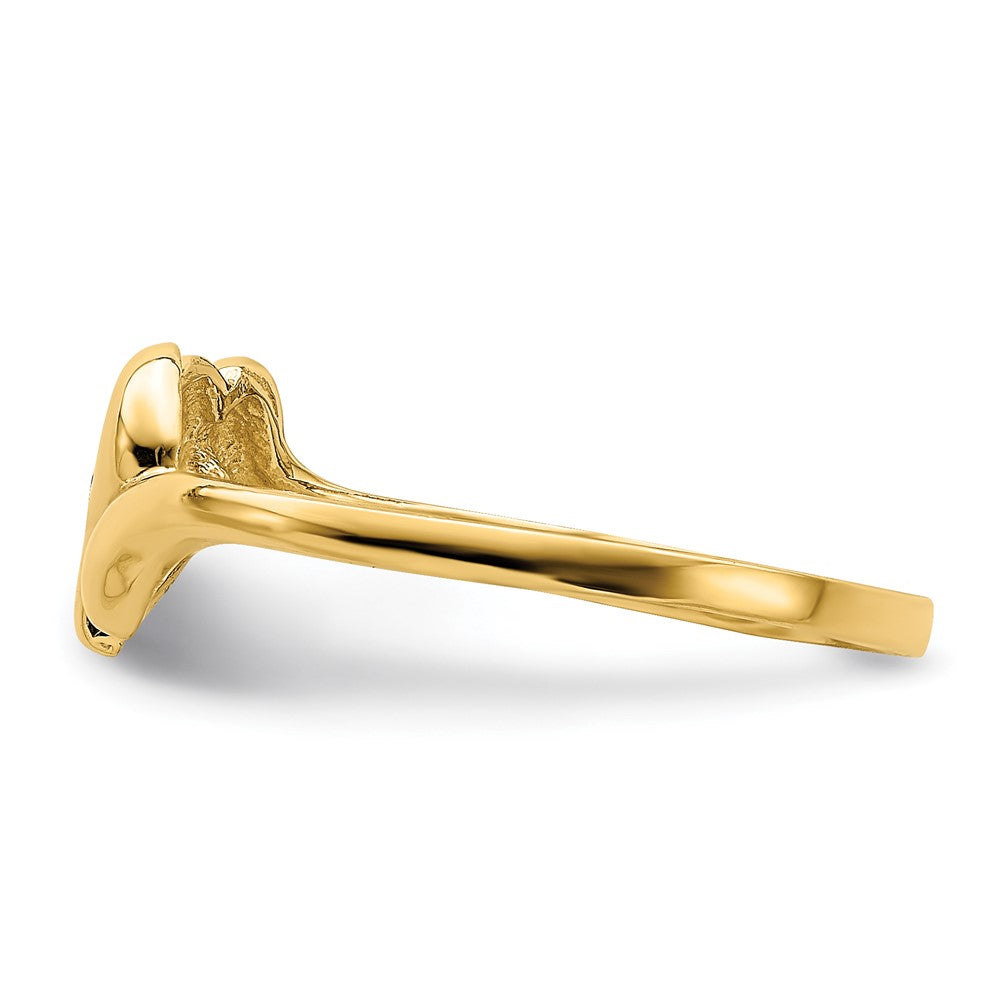 14k Open Heart with Swirl Ring