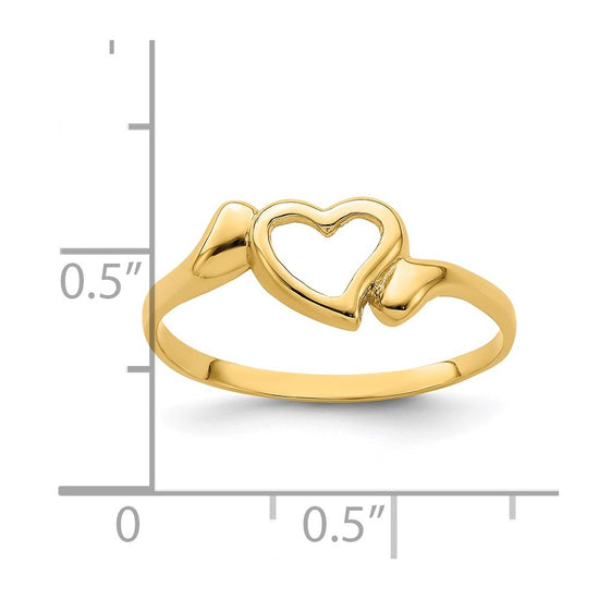 14k Open Heart with Swirl Ring